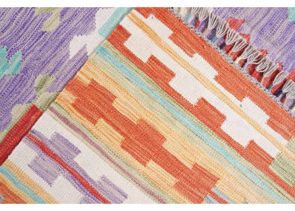 Kayseri Kilim Colorful Geometric Rug Handwoven with Fine Wool 10x6.5 ft