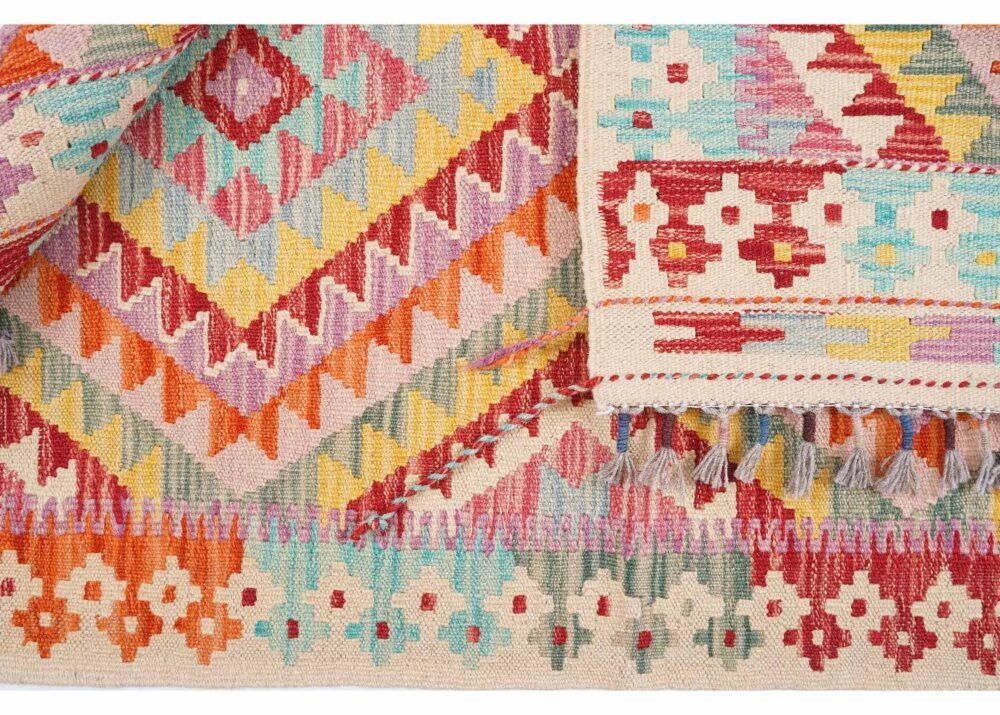 Kayseri Kilim Wall Hanging Decor, Handwoven with Wool 3x2.9 ft