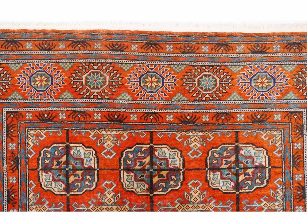 Kayseri Traditional Floral Rug Orange-Beige Handknotted 5.7x4 ft