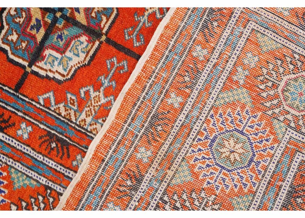 Kayseri Traditional Floral Rug Orange-Beige Handknotted 5.7x4 ft