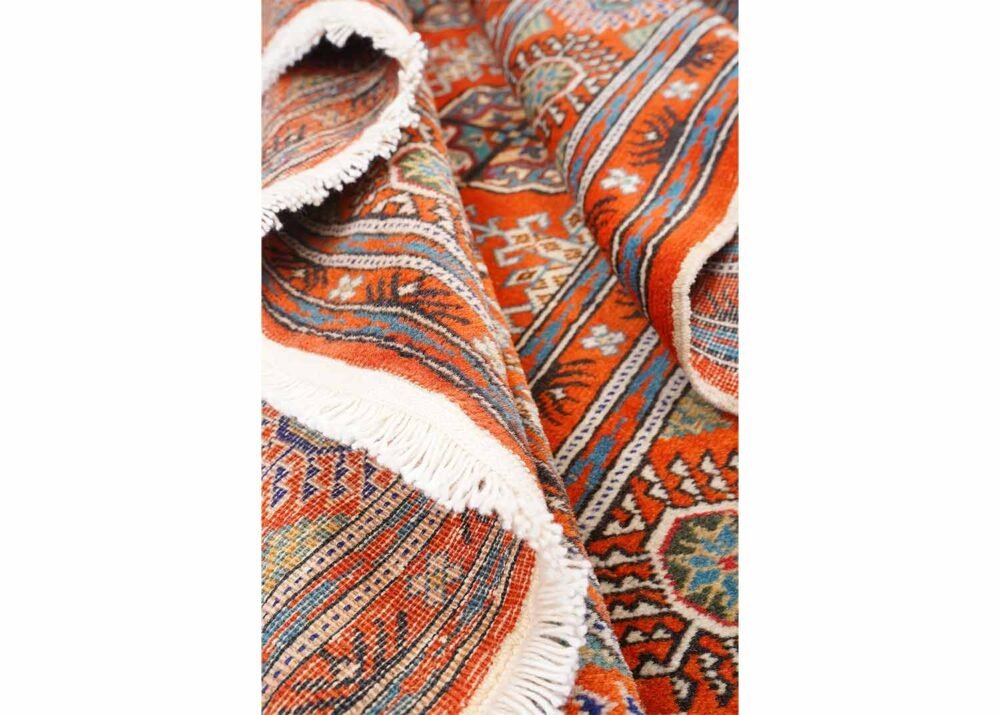 Kayseri Traditional Floral Rug Orange-Beige Handknotted 5.7x4 ft