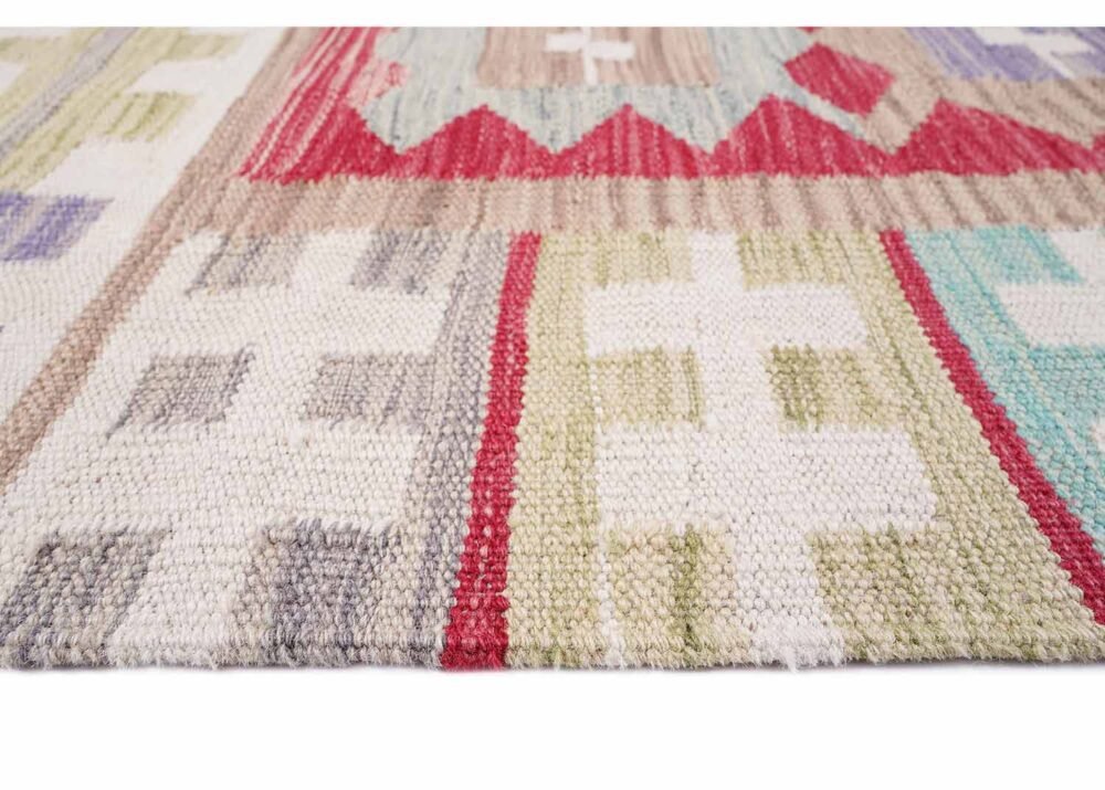 Kilim Beige-Red Rustic Area Rugs for Living Room 5x3 ft
