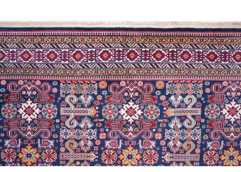 Large Blue Rug Traditional Sirvan Hand-Knotted Oriental 9.3x6.4 ft - Rugs 1