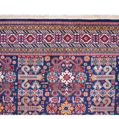 Large Blue Rug Traditional Sirvan Hand-Knotted Oriental 9.3x6.4 ft - Rugs 1