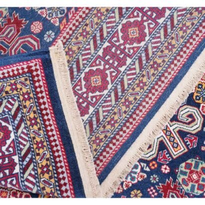 Large Blue Rug Traditional Sirvan Hand-Knotted Oriental 9.3x6.4 ft - Rugs 1