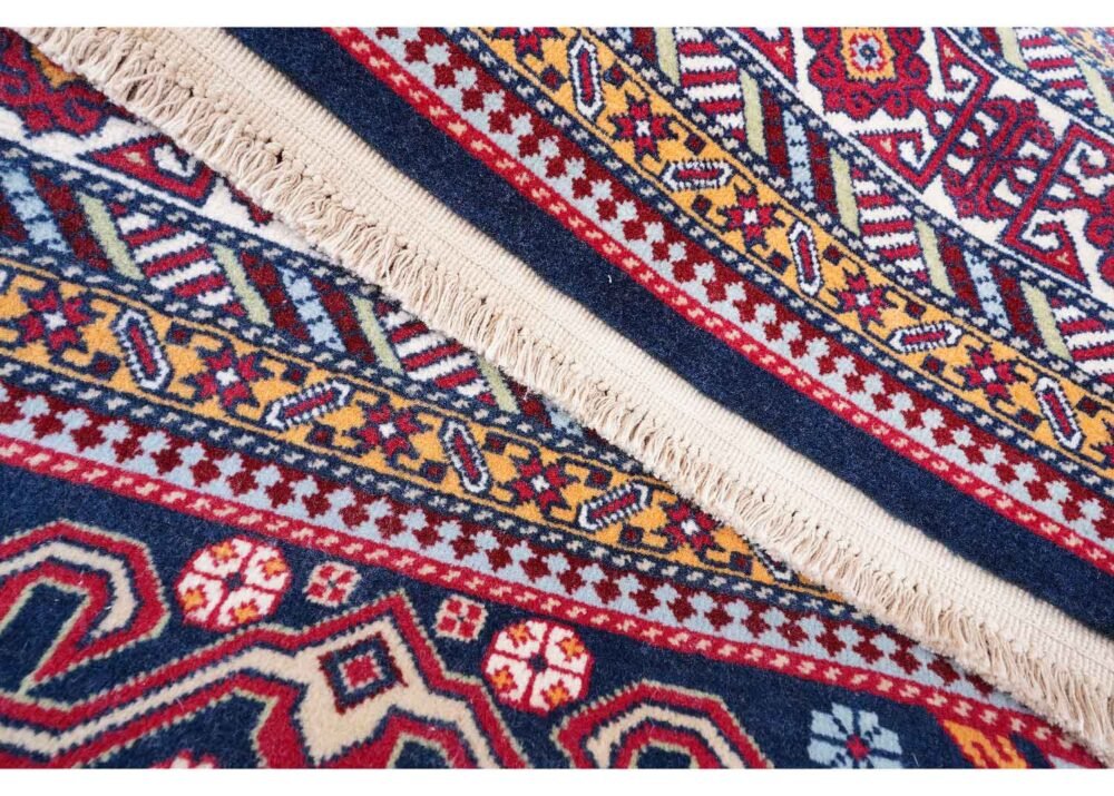 Large Blue Rug Traditional Sirvan Hand-Knotted Oriental 9.3x6.4 ft - Rugs 1