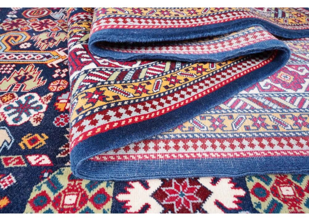Large Blue Rug Traditional Sirvan Hand-Knotted Oriental 9.3x6.4 ft - Rugs 1