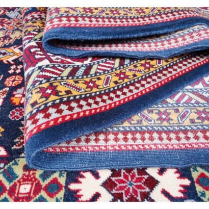 Large Blue Rug Traditional Sirvan Hand-Knotted Oriental 9.3x6.4 ft - Rugs 1