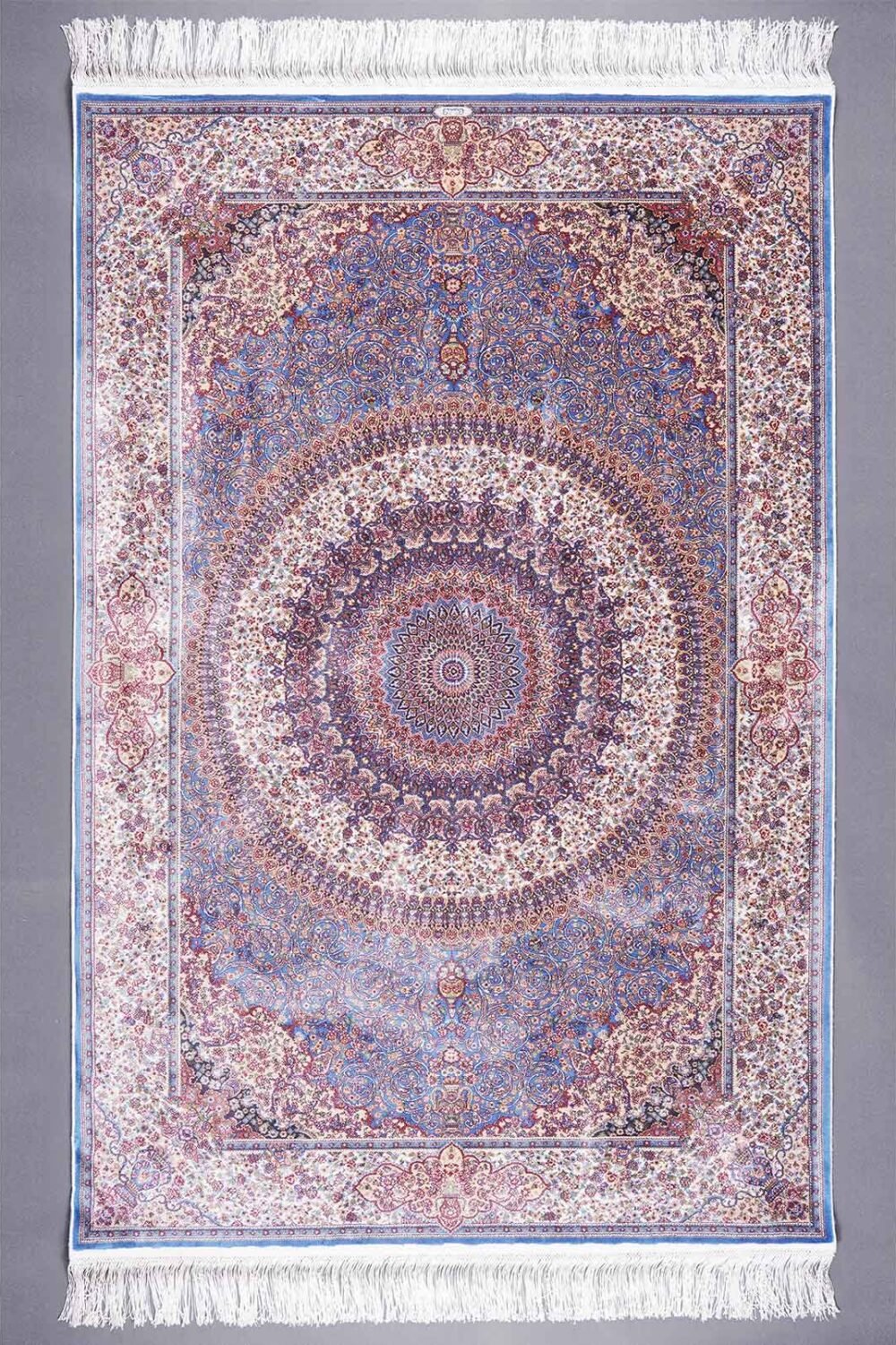 Luxury Medallion Turkish Silk Area Blue Rug 4x6 ft | Low Price Area Rugs