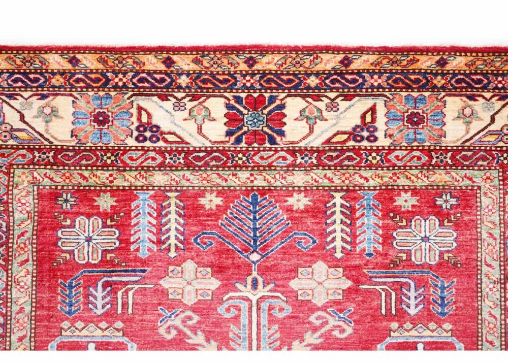 Luxury Sherwan Red and Beige Area Rug 8x5.7 ft Traditional