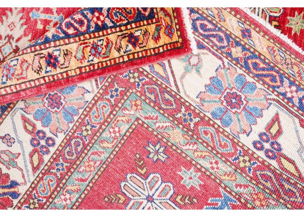 Luxury Sherwan Red and Beige Area Rug 8x5.7 ft Traditional