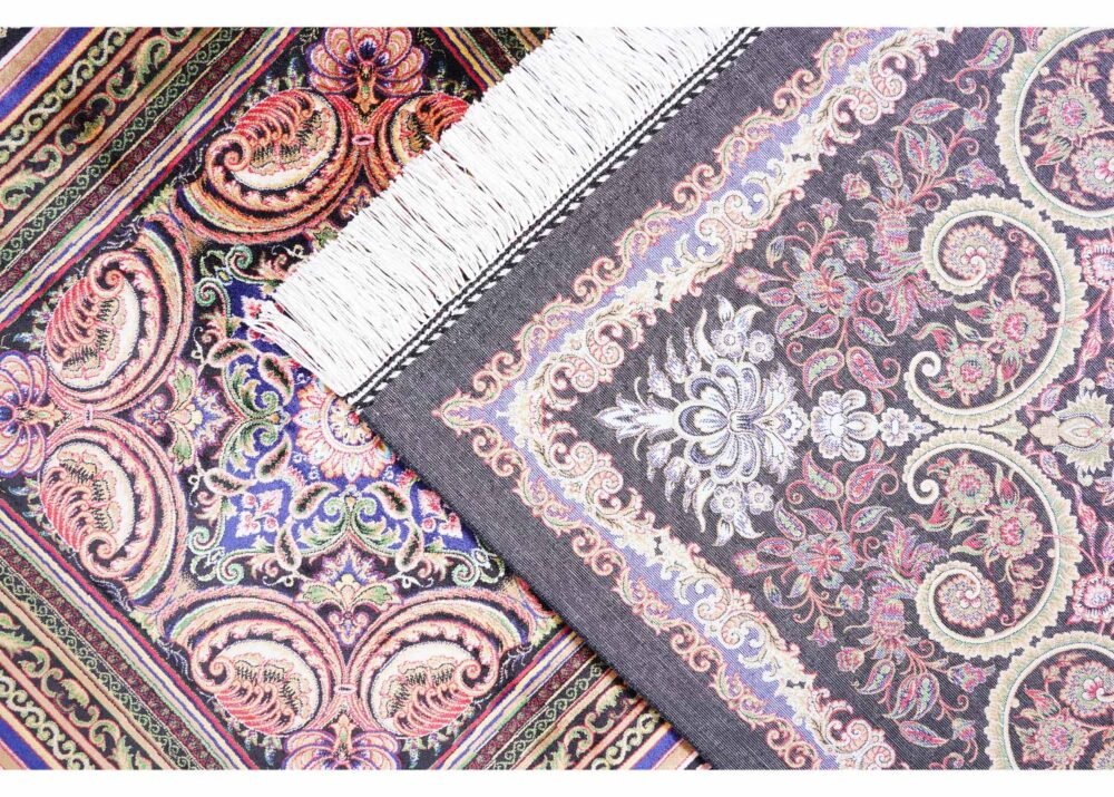 Medallion Square Washable Rug Brown Bamboo-Silk 6x9.8 ft