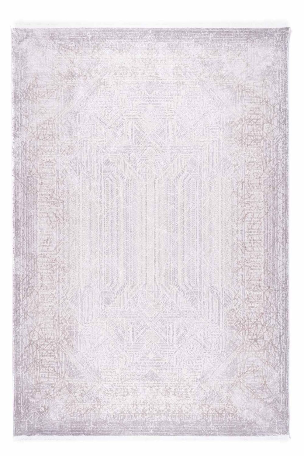 Modern Beige-Brown Abstract Living Room Rugs 5.2x7.5 ft Cotton-Bamboo