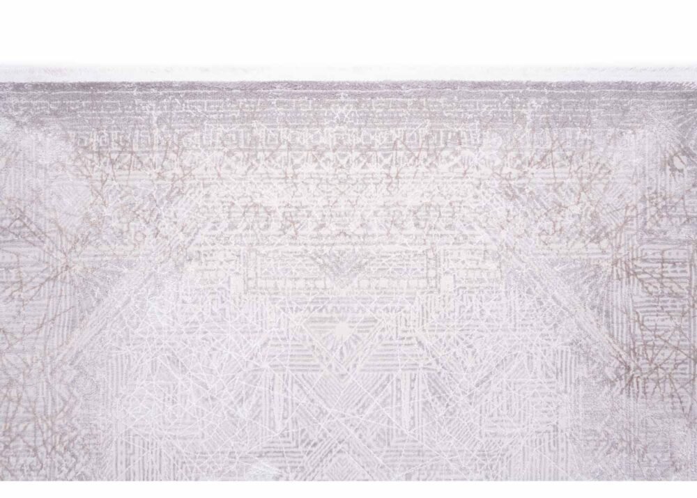 Modern Beige-Brown Abstract Living Room Rugs 5.2x7.5 ft Cotton-Bamboo