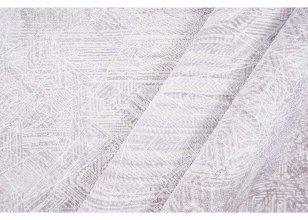 Modern Beige-Brown Abstract Living Room Rugs 5.2x7.5 ft Cotton-Bamboo