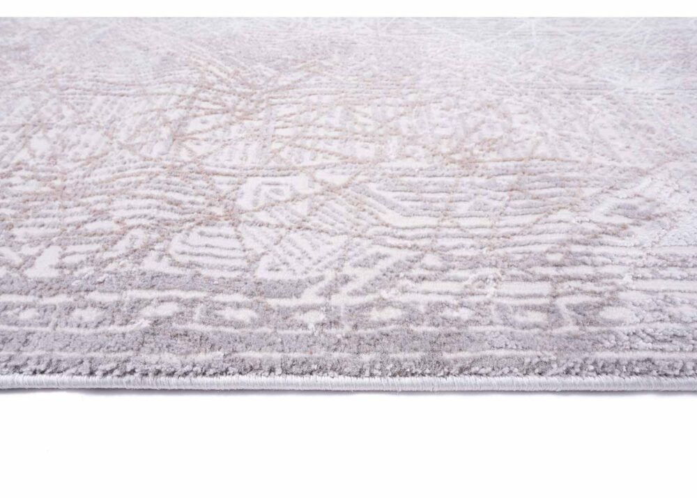 Modern Beige-Brown Abstract Living Room Rugs 5.2x7.5 ft Cotton-Bamboo