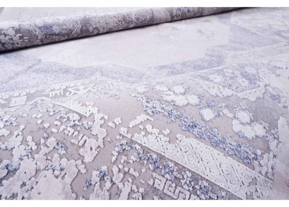 Modern Grey Area Rug for Living Room/Bedroom 6.5x9.5 ft Memluk
