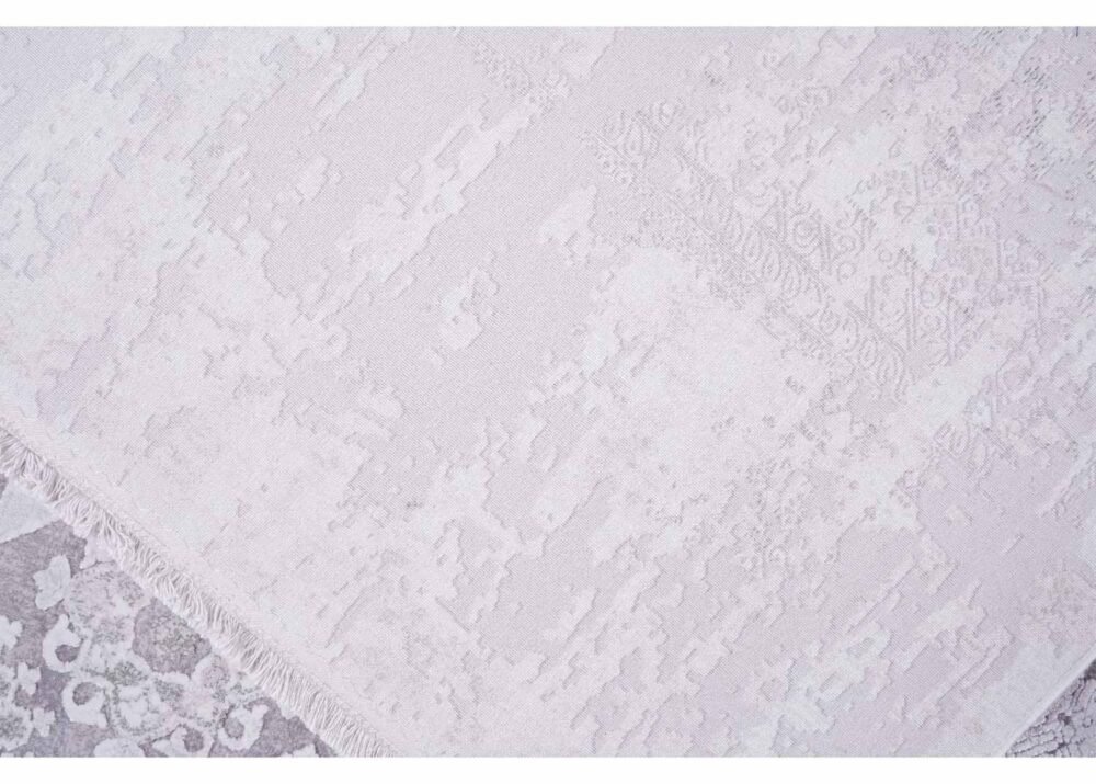 Modern Grey Rug Geometric Pattern Cotton/Bamboo 6.5x9.5 ft Memluk