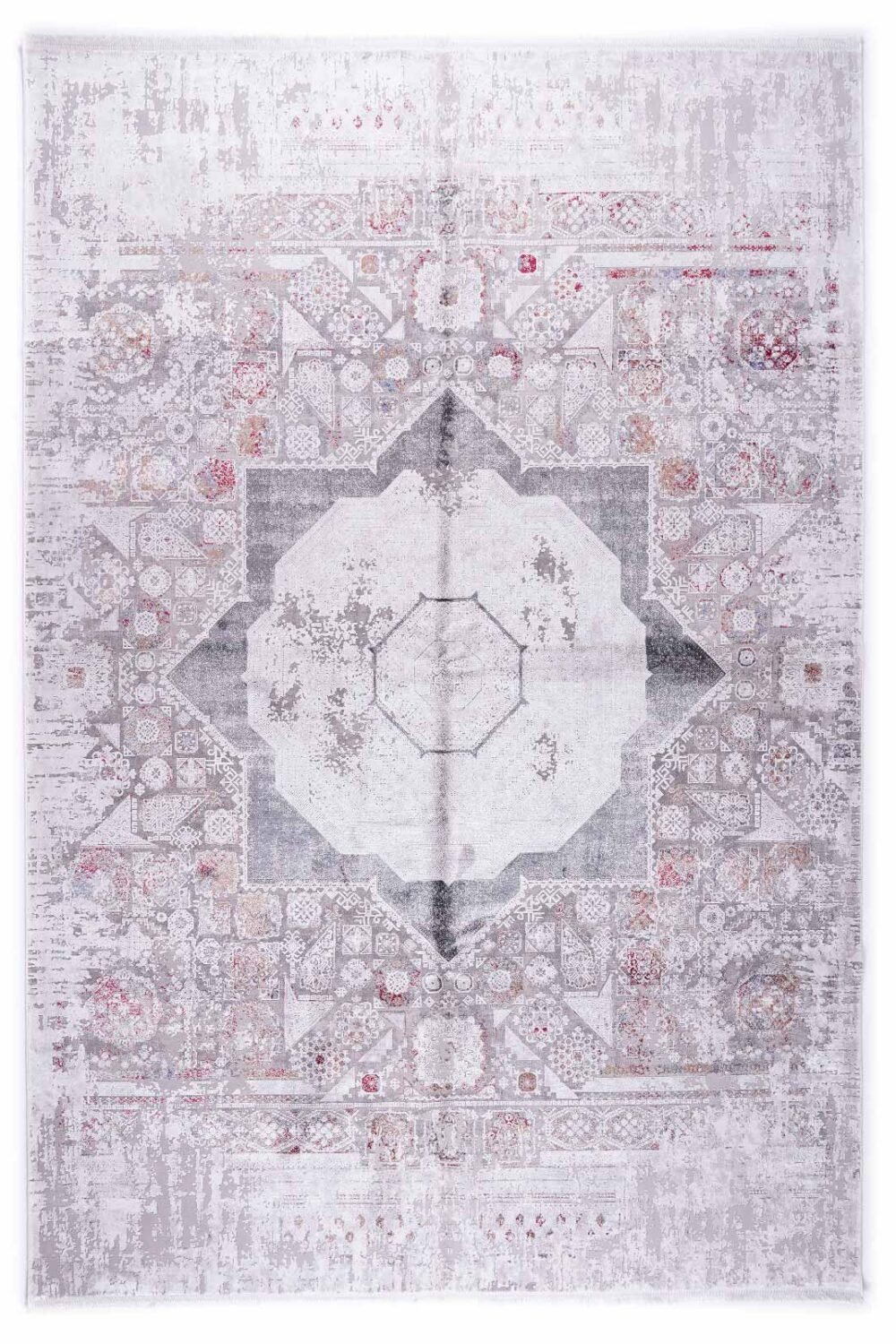 Modern Grey Rug Living Room Memluk for High Traffic Areas 6.5x9.5 ft