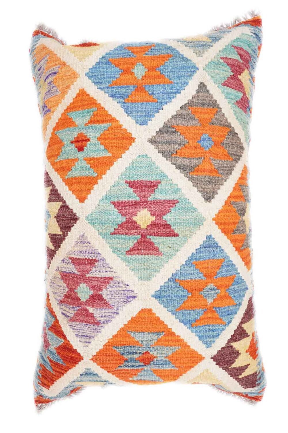 Multicolor Pillow Cover for Couch and Bed - Handwoven Kilim Style - Rugs 1