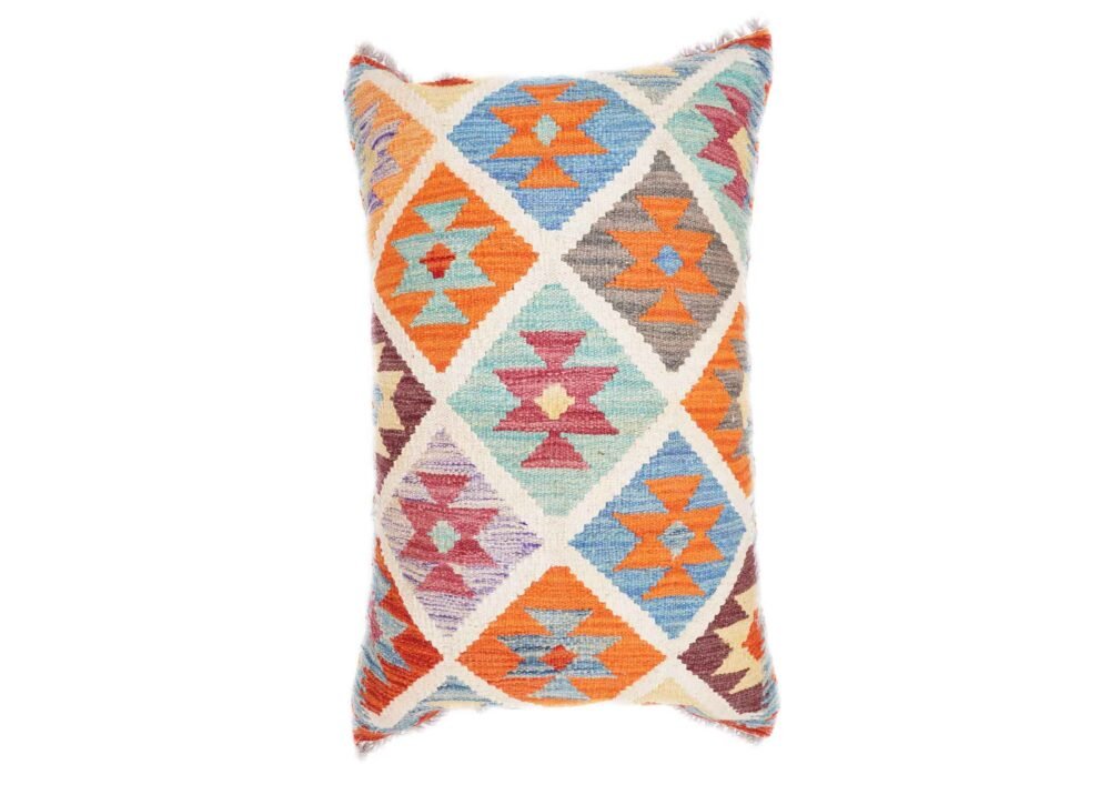 Multicolor Pillow Cover for Couch and Bed - Handwoven Kilim Style - Rugs 1