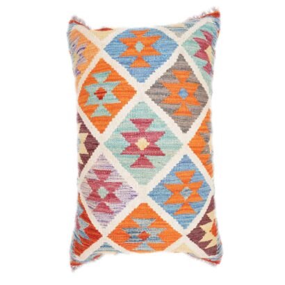 Multicolor Pillow Cover for Couch and Bed - Handwoven Kilim Style - Rugs 1