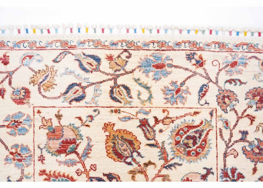 New Beige & Orange Sultani Hand-knotted Orientel Traditional Rug 5x3.3 ft