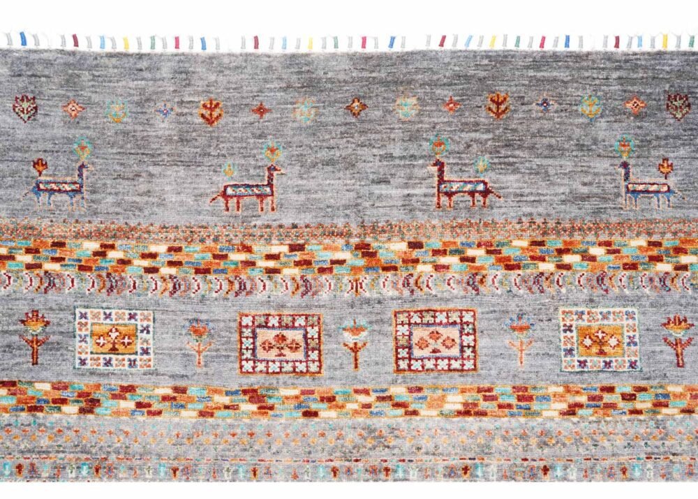New Horcun Grey Outdoor Rug Traditional Style Animal Print 6.6x5.1 ft