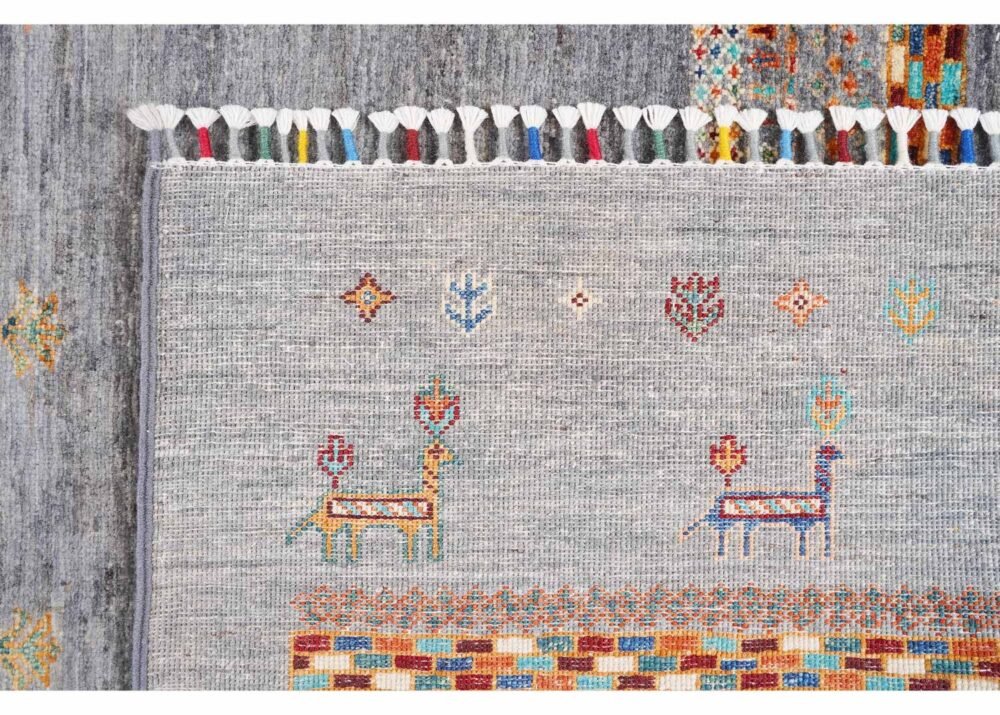 New Horcun Grey Outdoor Rug Traditional Style Animal Print 6.6x5.1 ft