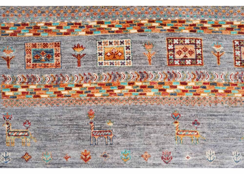 New Horcun Grey Outdoor Rug Traditional Style Animal Print 6.6x5.1 ft