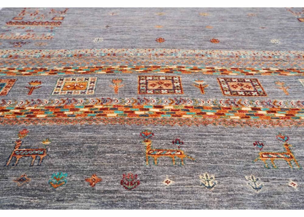 New Horcun Grey Outdoor Rug Traditional Style Animal Print 6.6x5.1 ft