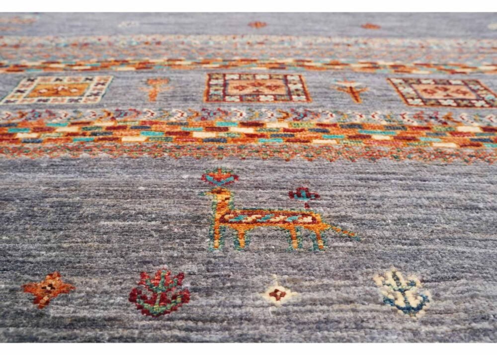 New Horcun Grey Outdoor Rug Traditional Style Animal Print 6.6x5.1 ft