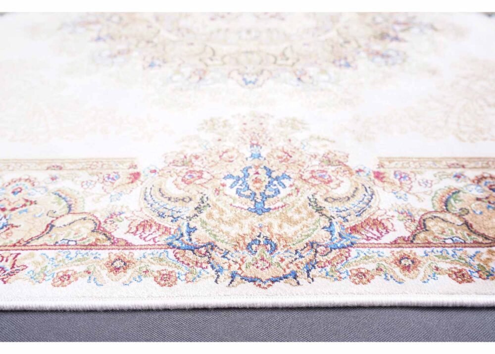 One-of-a-Kind Brown and Beige Rug Medallion Design 5x3 ft Bamboo-Silk