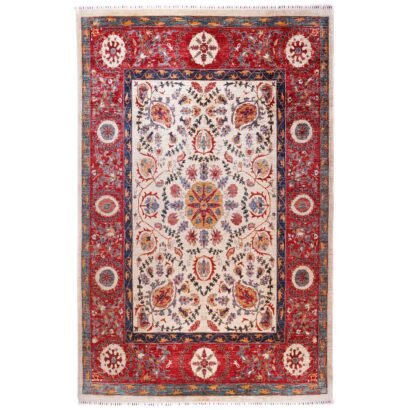 Oriental Pattern Red and Beige Rug 11.9x8.8 ft Traditional Sultani - Rugs 1
