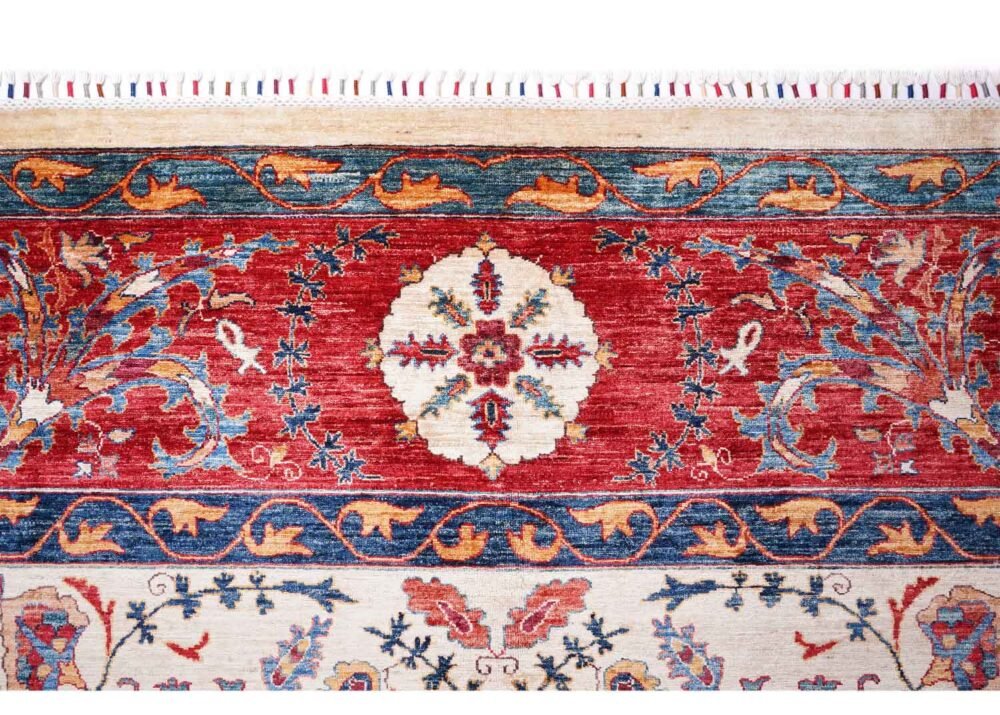 Oriental Pattern Red and Beige Rug 11.9x8.8 ft Traditional Sultani - Rugs 1