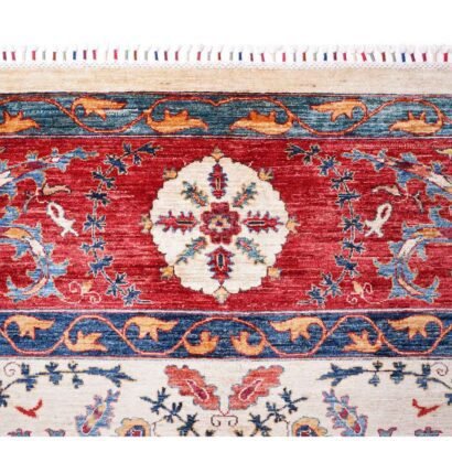 Oriental Pattern Red and Beige Rug 11.9x8.8 ft Traditional Sultani - Rugs 1