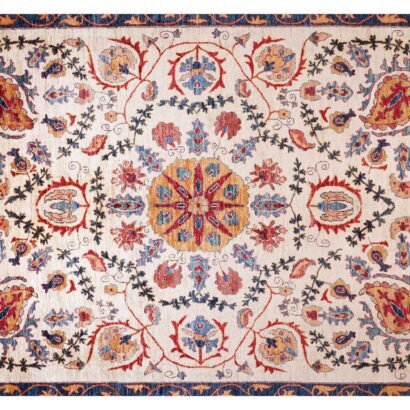 Oriental Pattern Red and Beige Rug 11.9x8.8 ft Traditional Sultani - Rugs 1
