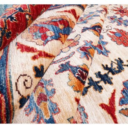 Oriental Pattern Red and Beige Rug 11.9x8.8 ft Traditional Sultani - Rugs 1