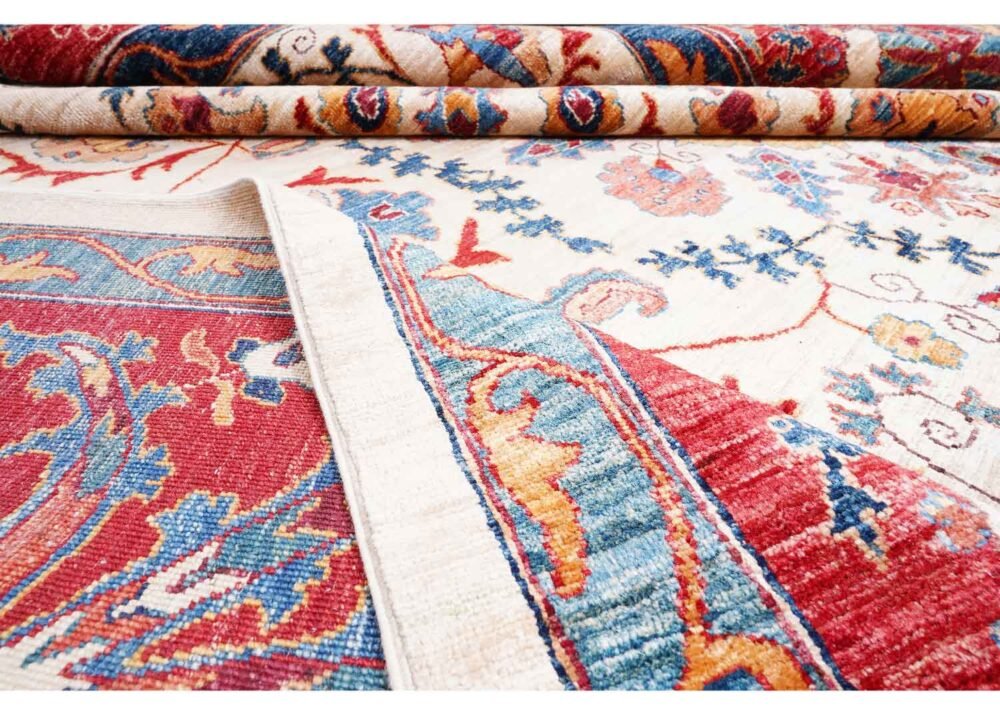 Oriental Pattern Red and Beige Rug 11.9x8.8 ft Traditional Sultani - Rugs 1