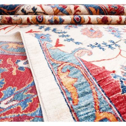Oriental Pattern Red and Beige Rug 11.9x8.8 ft Traditional Sultani - Rugs 1