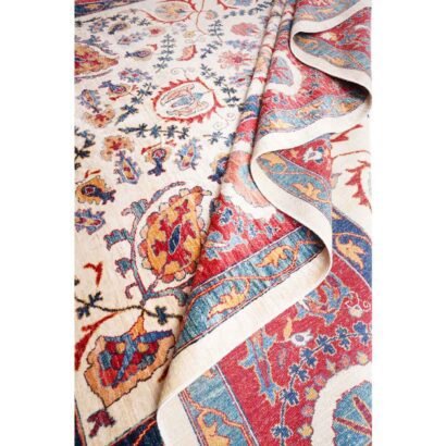 Oriental Pattern Red and Beige Rug 11.9x8.8 ft Traditional Sultani - Rugs 1