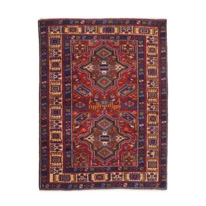 Oriental Rug Red and Blue Traditional Malatya 5.4x4.1 ft Hand-Knotted - Rug 1