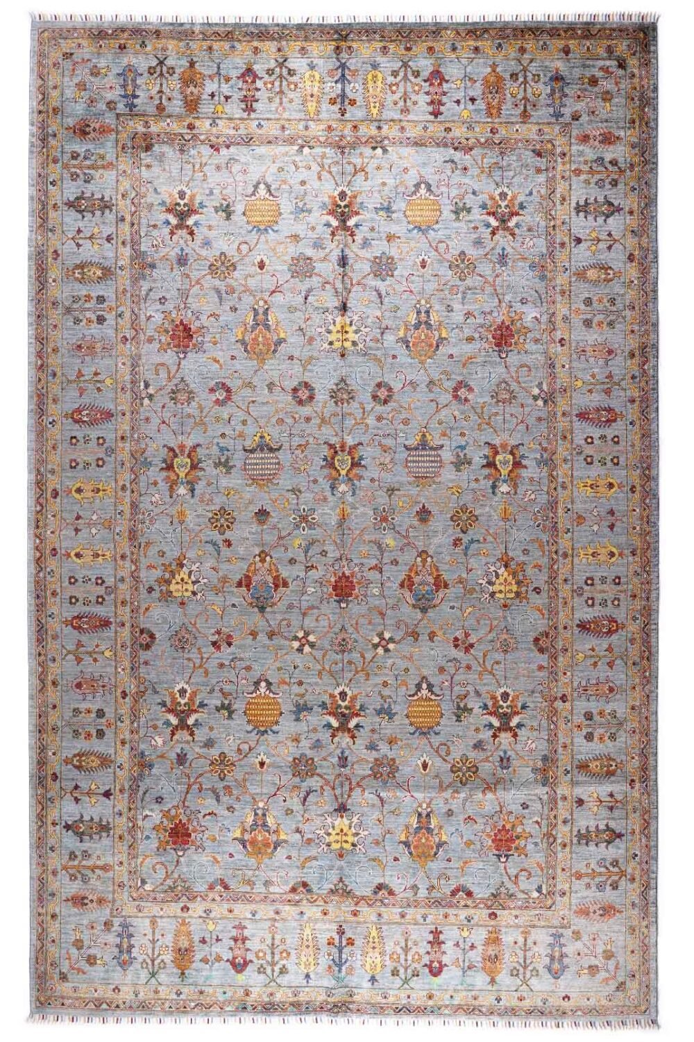 Oriental Sultani Grey Washable Rug 12x8.6 ft Traditional - Rugs 1
