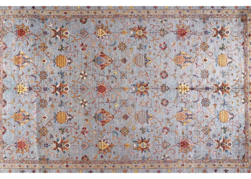 Oriental Sultani Grey Washable Rug 12x8.6 ft Traditional - Rugs 1