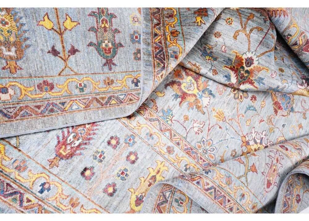 Oriental Sultani Grey Washable Rug 12x8.6 ft Traditional - Rugs 1