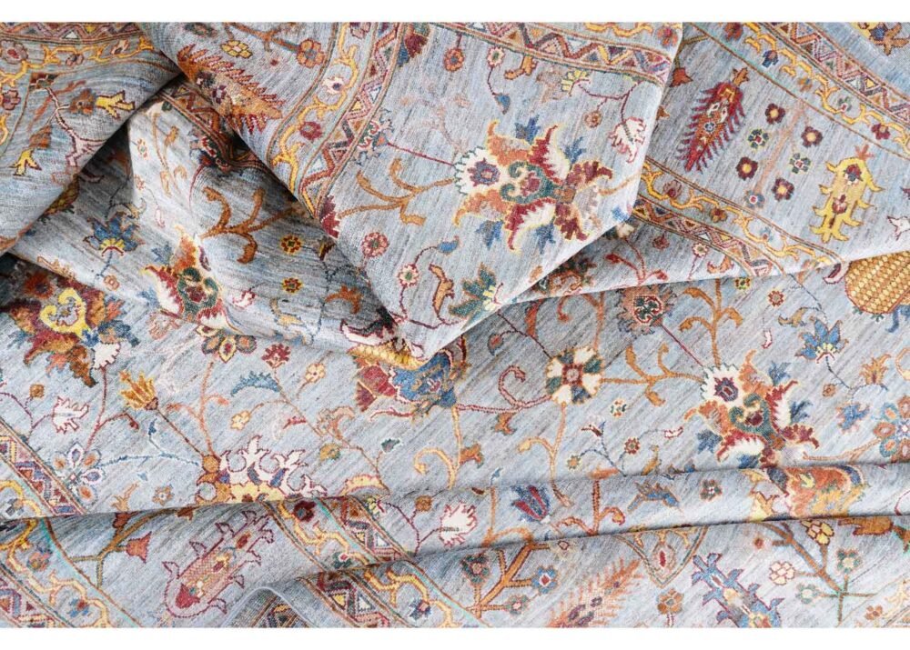 Oriental Sultani Grey Washable Rug 12x8.6 ft Traditional - Rugs 1