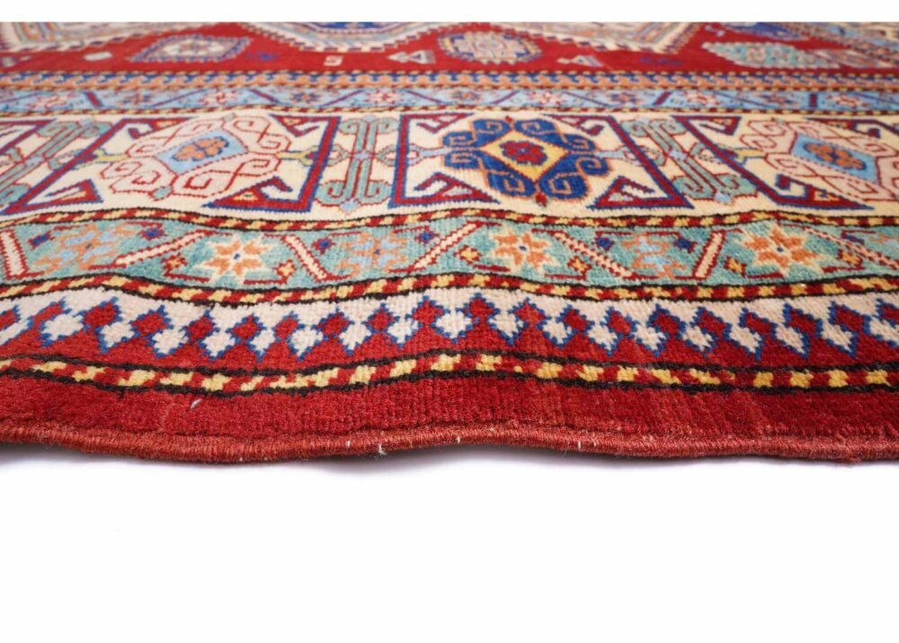 Premium Red and Beige Carpet 7x5.8 ft Traditional Sherwan Rug