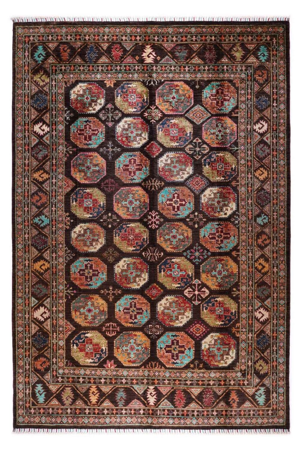 Premium Sultani Traditional Multi Colour Rug 10x6.9 ft Hand-Knotted - Rugs 1