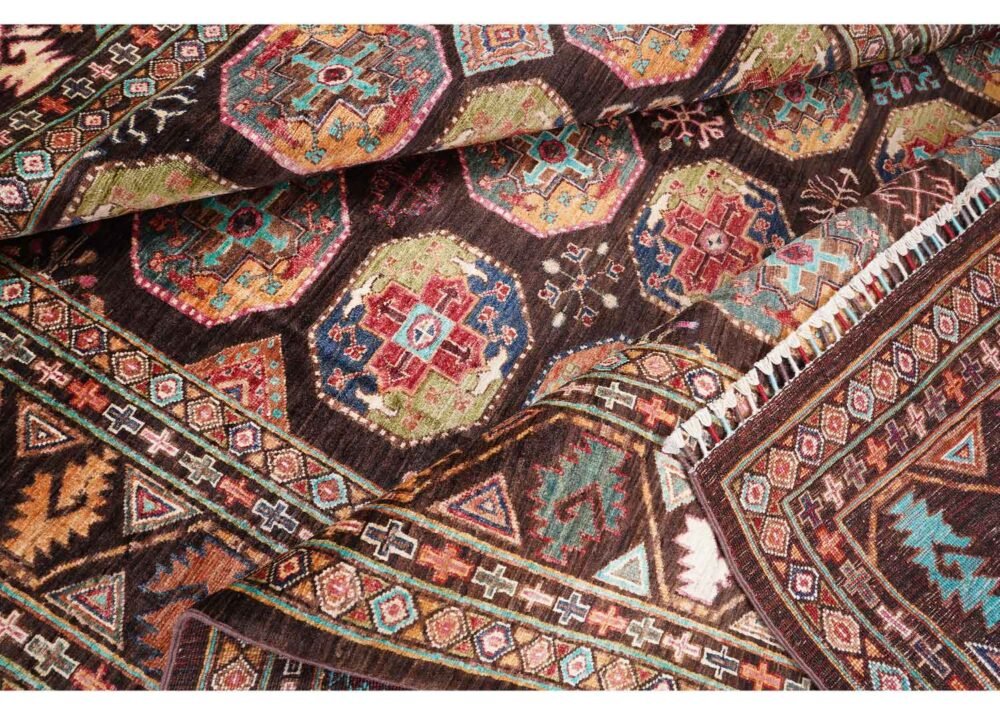 Premium Sultani Traditional Multi Colour Rug 10x6.9 ft Hand-Knotted - Rugs 1