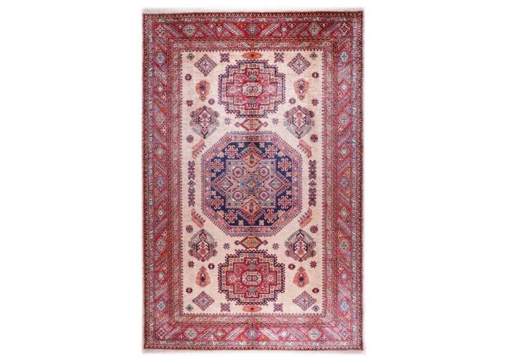 Red Beige Area Rug Hand-Knotted 10x6.9 ft Traditional Sirvan - Rugs 1